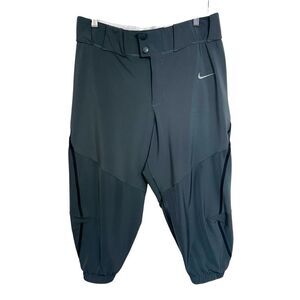 Nike Men's Gray Black Piping Knicker Athletic Baseball Uniform Pants, M